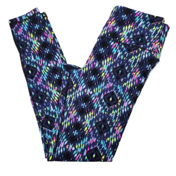 Victorias Secret VSX Knockout Aztec Tribal Neon Ankle Womens XS Yoga Leggings - Picture 1 of 6
